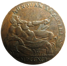 Load image into Gallery viewer, 1791 Glasgow Halfpenny Token Let Glasgow Flourish
