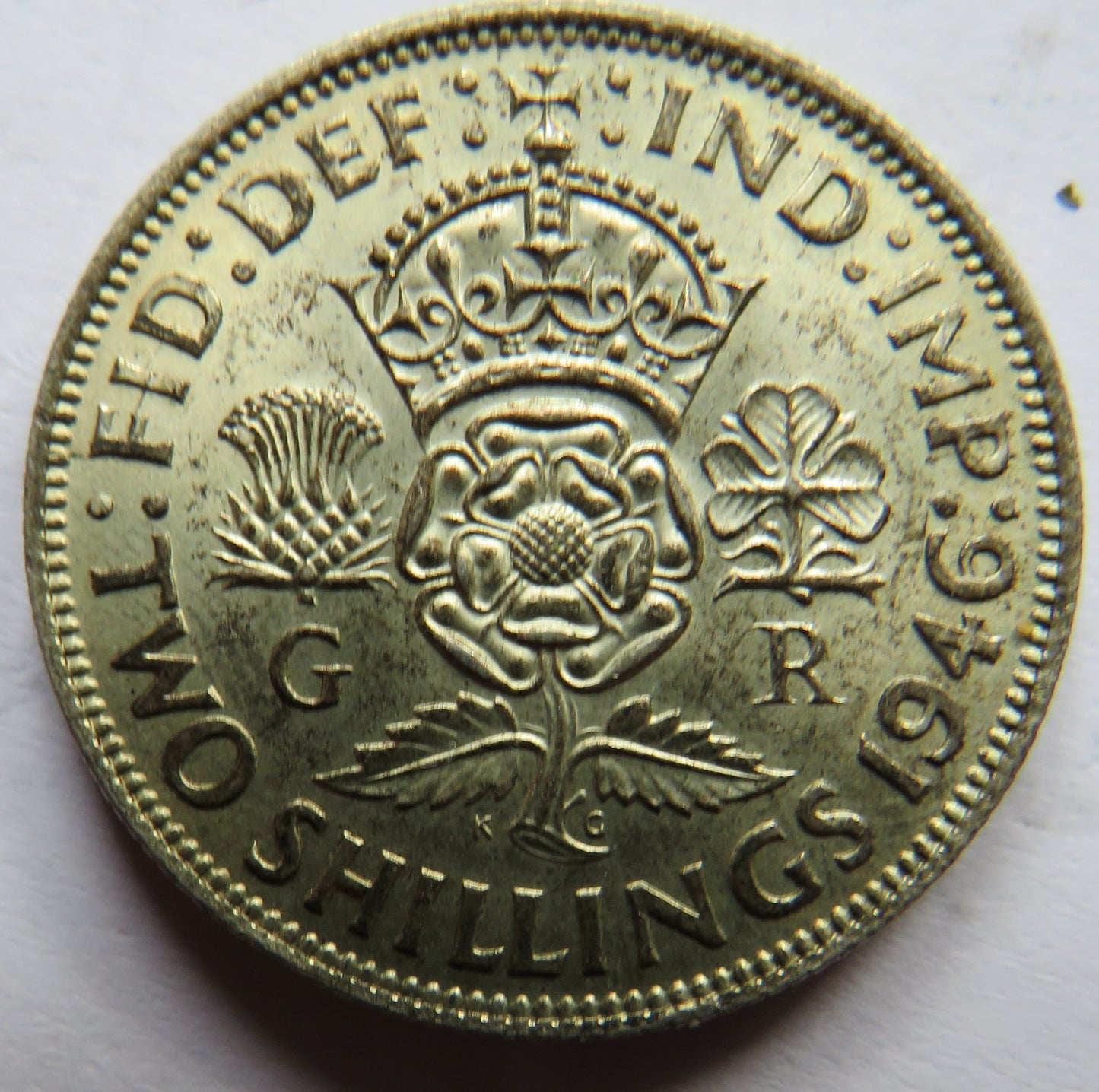1946 King George VI Silver Florin / Two Shillings Coin High Grade