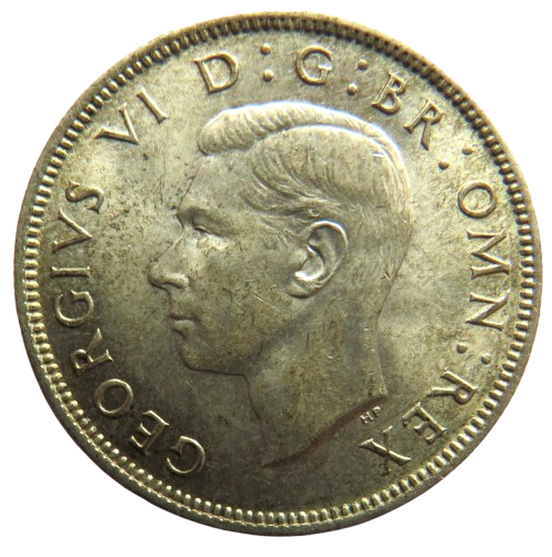 1942 King George VI Silver Florin / Two Shillings Coin High Grade
