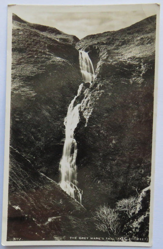 Vintage Postcard of The Grey Mare's Tail (Fall 200 Feet)