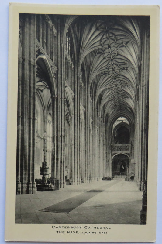 Vintage Postcard of Canterbury Cathedral, The Nave, Looking East