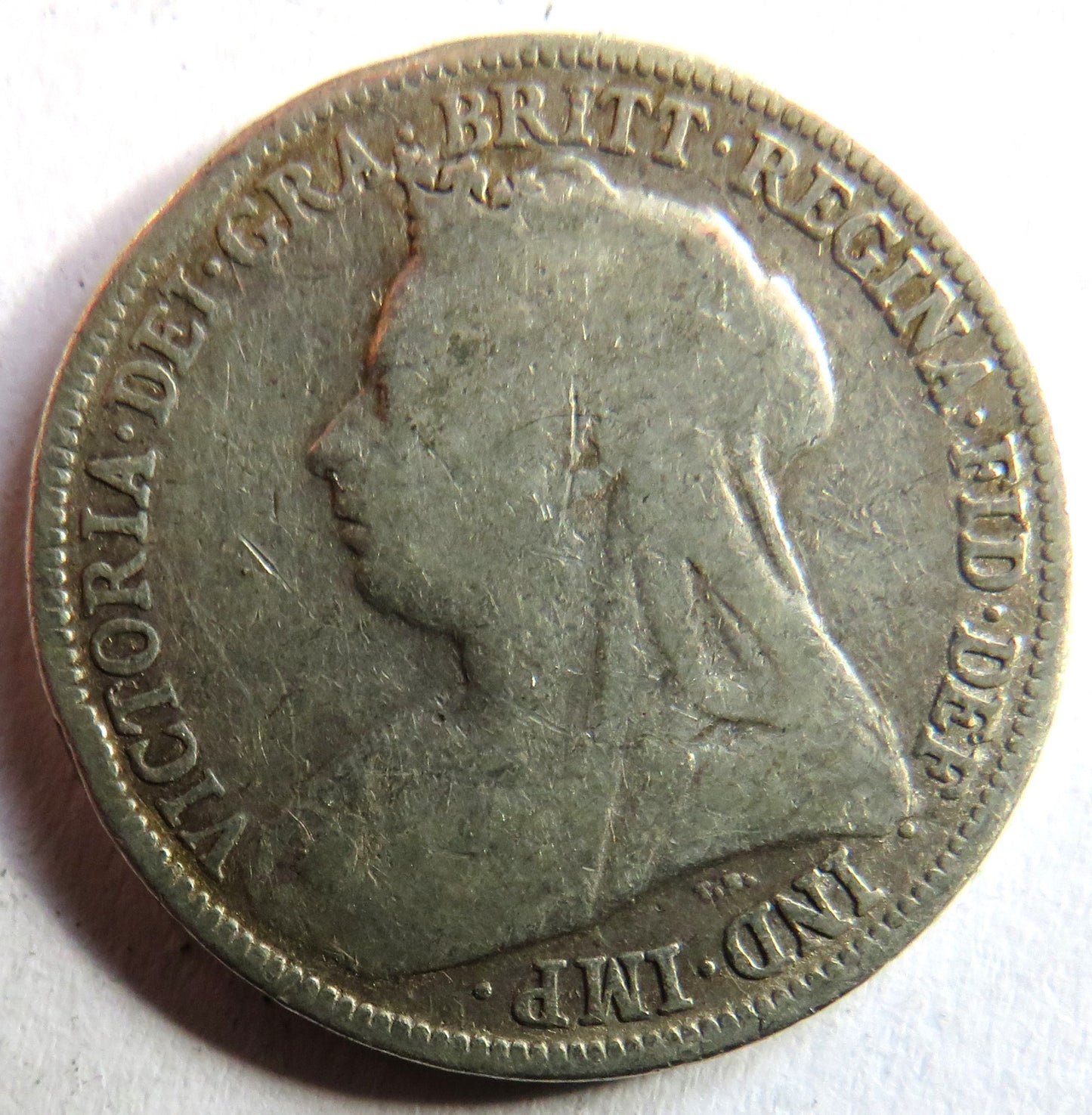 1896 Queen Victoria Silver Shilling Coin - Great Britain