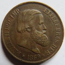 Load image into Gallery viewer, 1869 Brazil 20 Reis Coin
