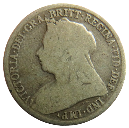 1898 Queen Victoria Silver Shilling Coin - Great Britain