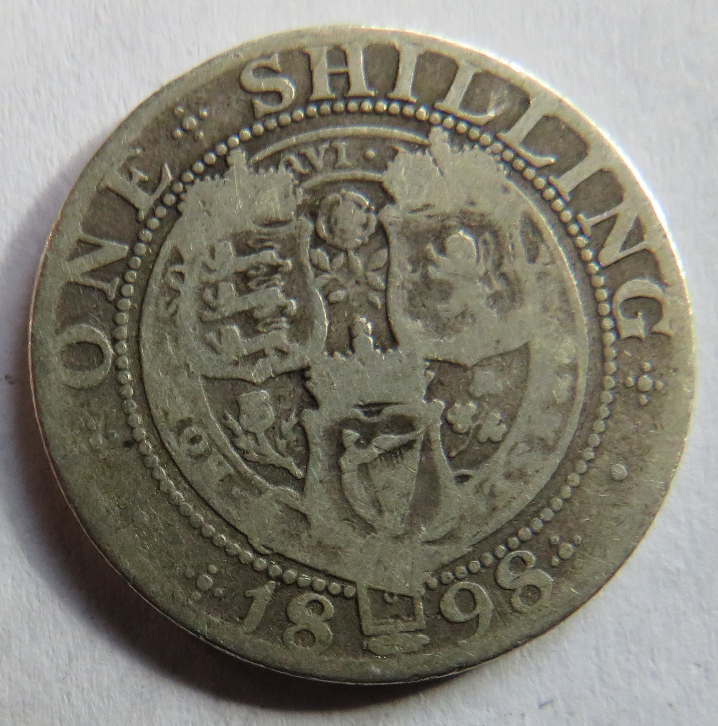 1898 Queen Victoria Silver Shilling Coin - Great Britain