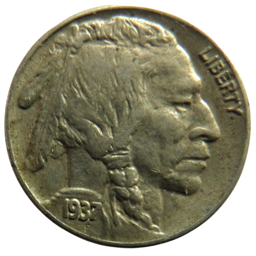 1937 USA Buffalo Nickel / 5 Cents Coin