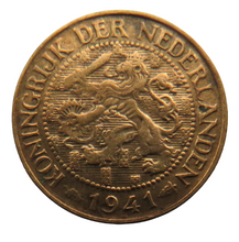 Load image into Gallery viewer, 1941 Netherlands One Cent Coin
