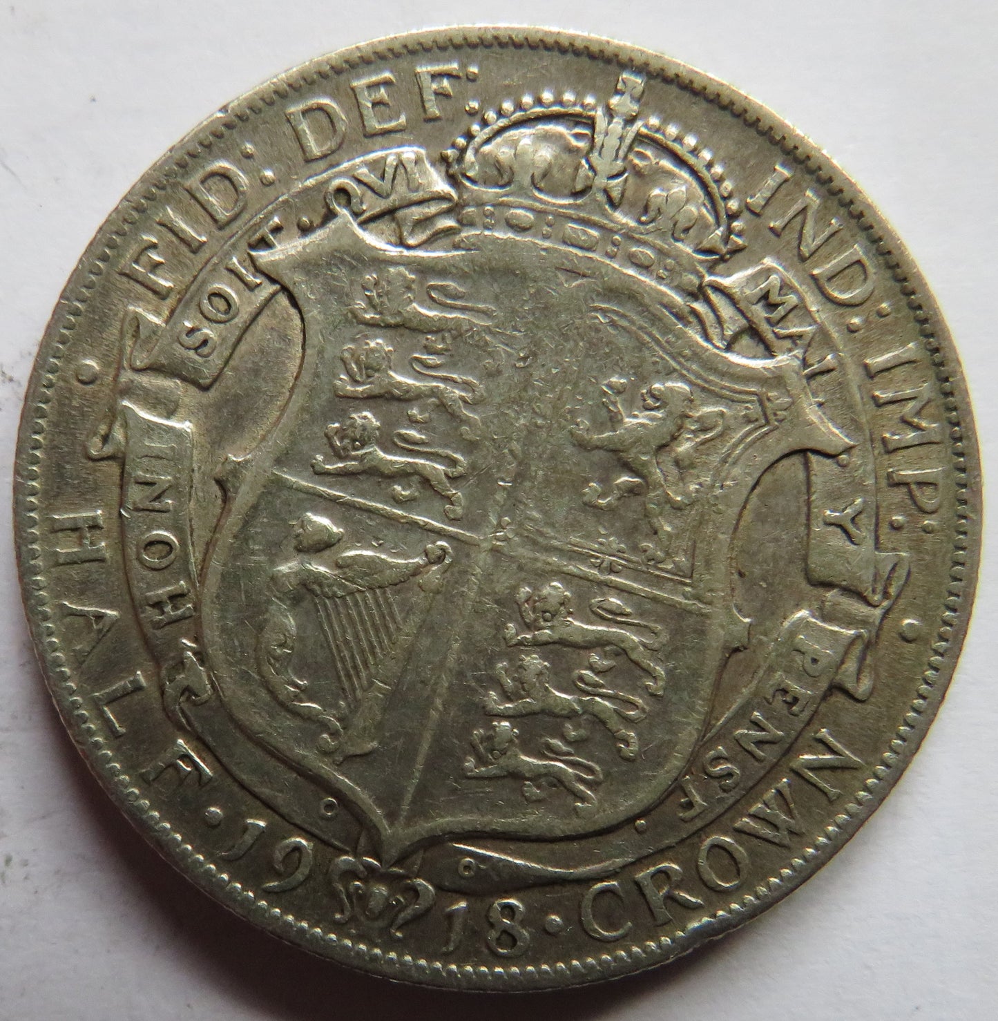 1918 King George V Silver Halfcrown Coin - Great Britain