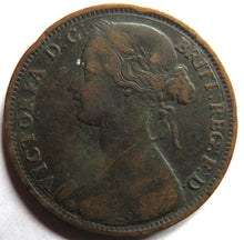 Load image into Gallery viewer, 1863 Queen Victoria Bun Head One Penny Coin - Great Britain
