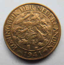 Load image into Gallery viewer, 1941 Netherlands One Cent Coin
