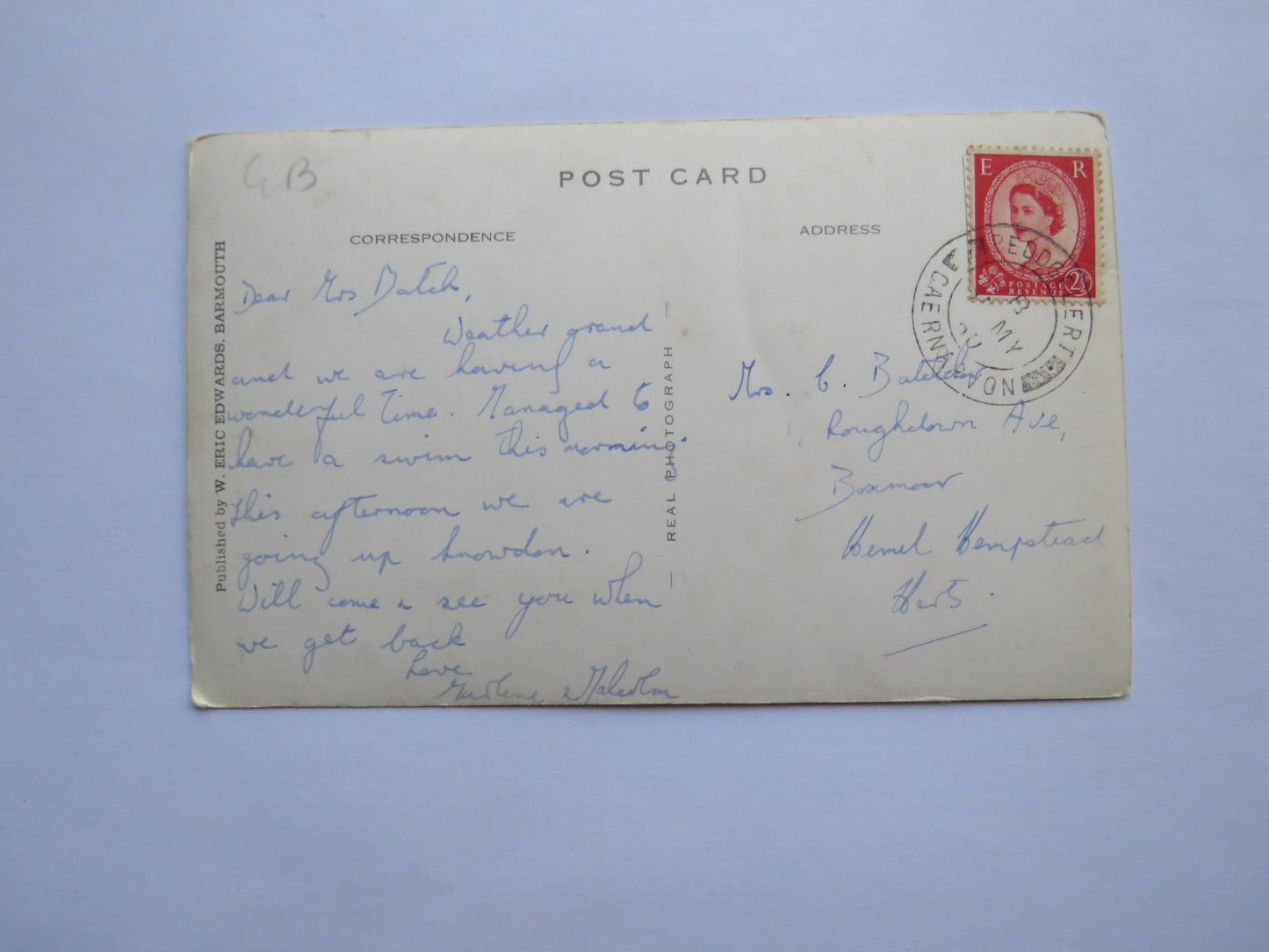 Vintage Postcard of Aberglaslyn Pass, Beddgelert