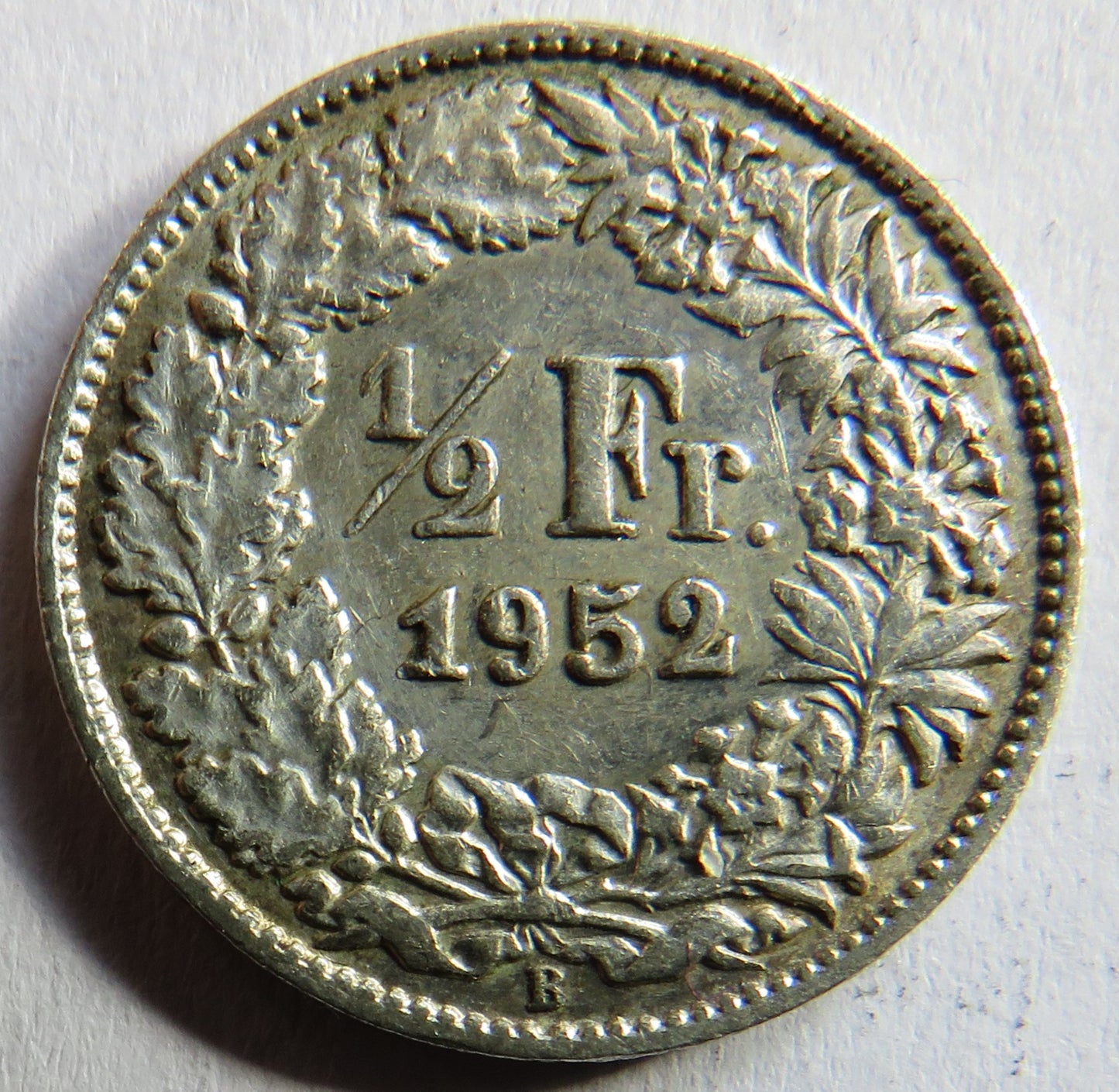 1952 Switzerland Silver 1/2 Franc Coin