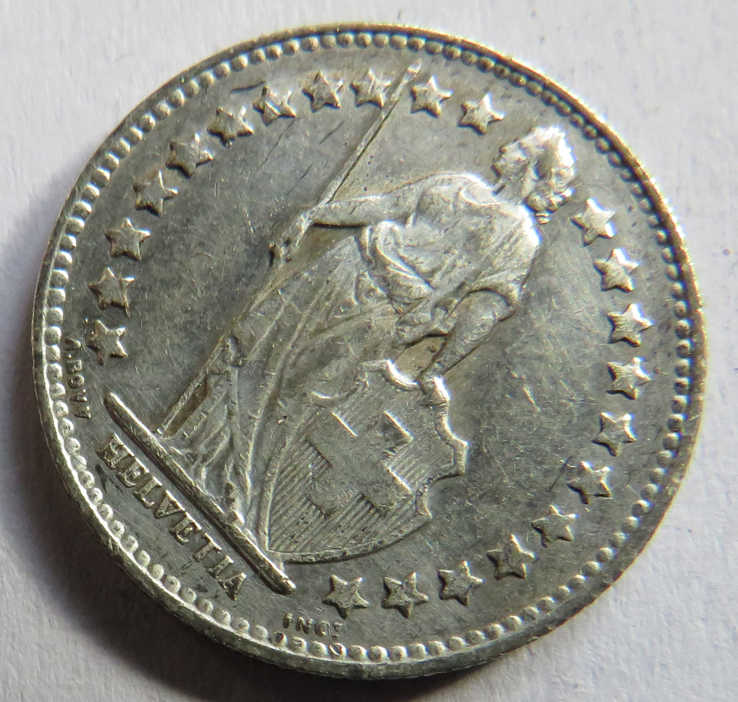 1952 Switzerland Silver 1/2 Franc Coin