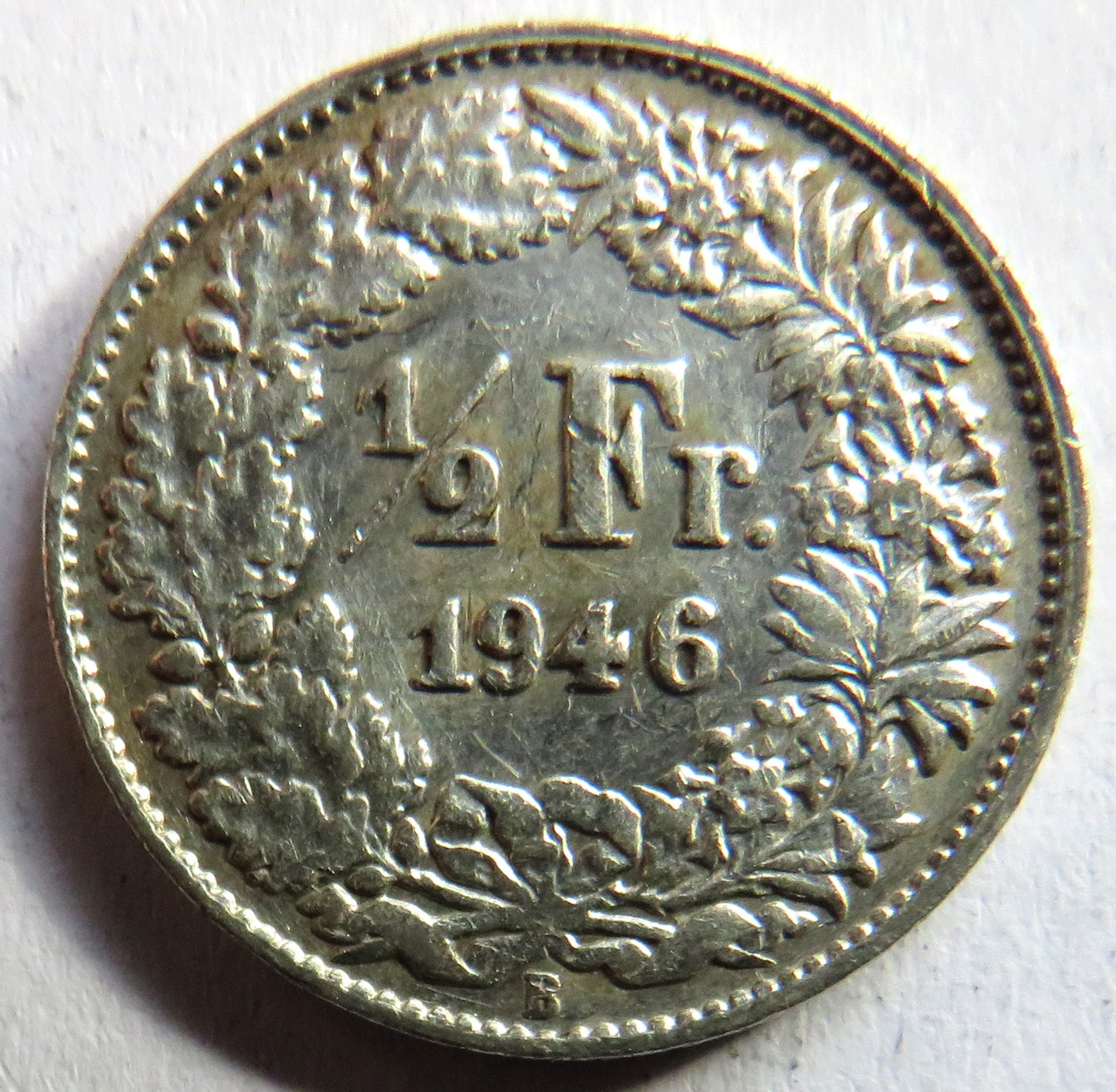 1946 Switzerland Silver 1/2 Franc Coin