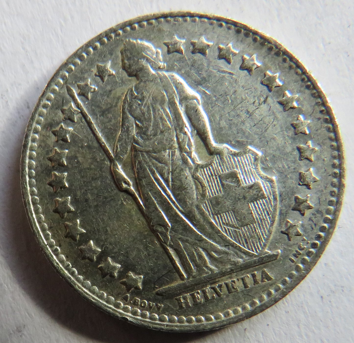 1946 Switzerland Silver 1/2 Franc Coin