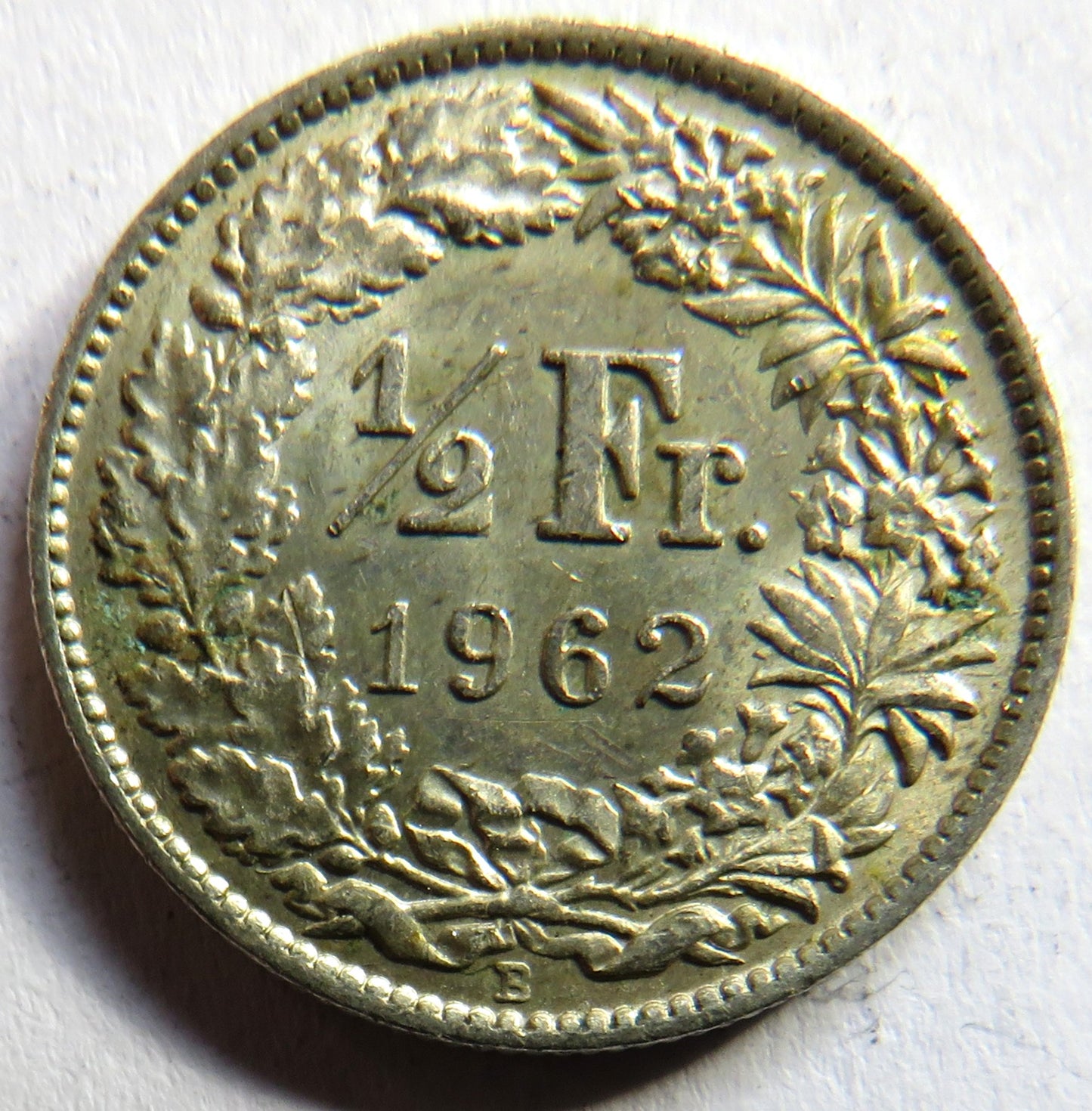 1962 Switzerland Silver 1/2 Franc Coin