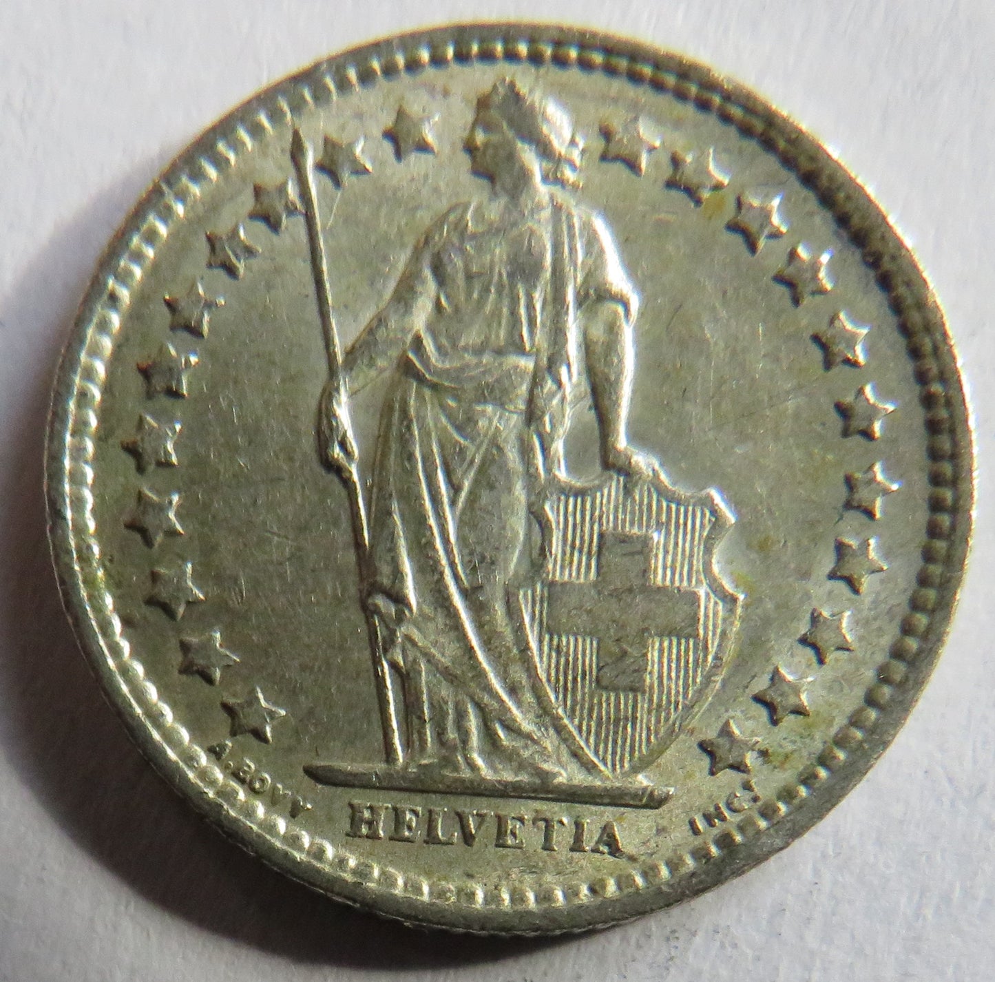 1962 Switzerland Silver 1/2 Franc Coin