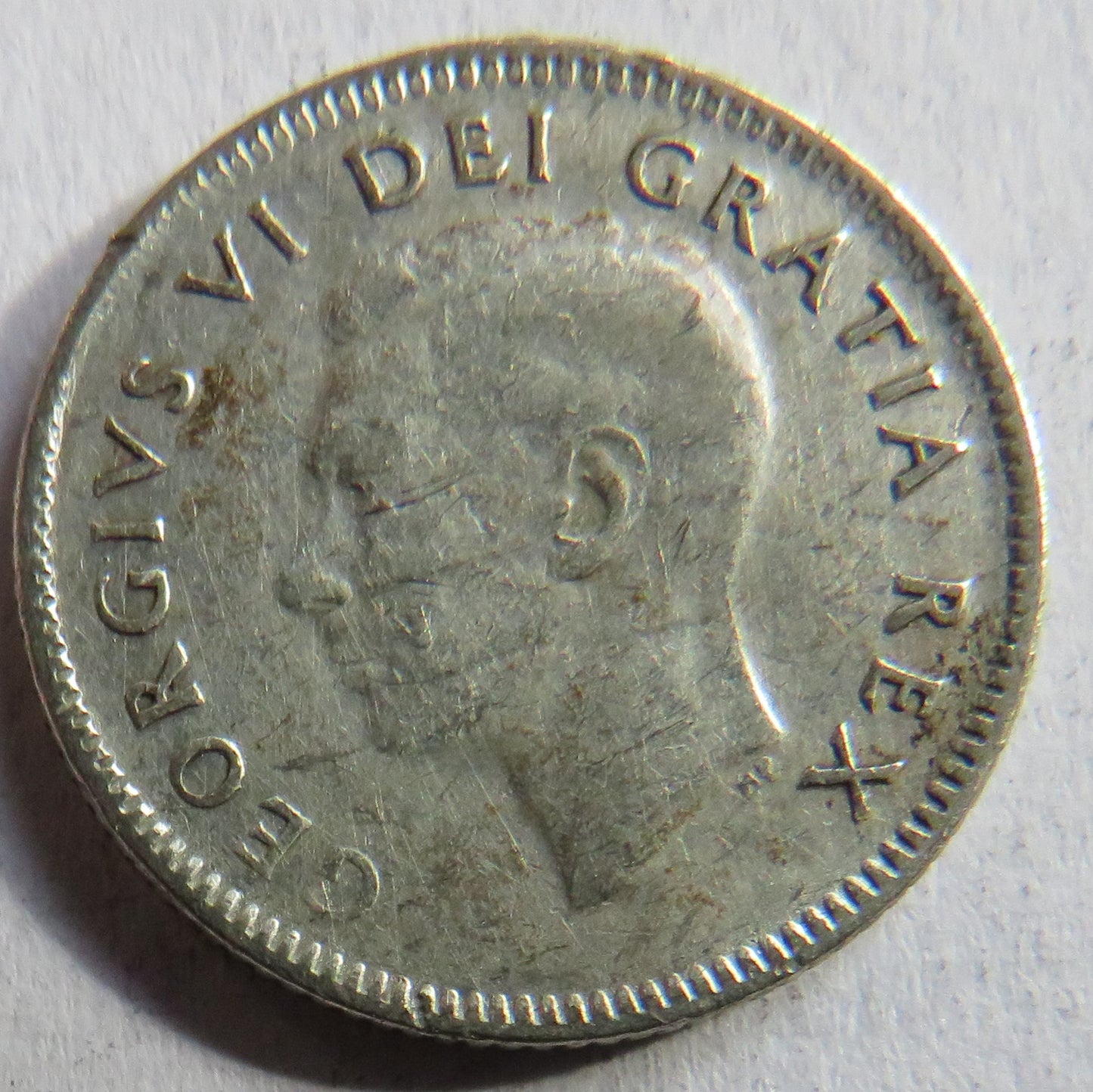 1950 King George VI Canada Silver 10 Cents Coin