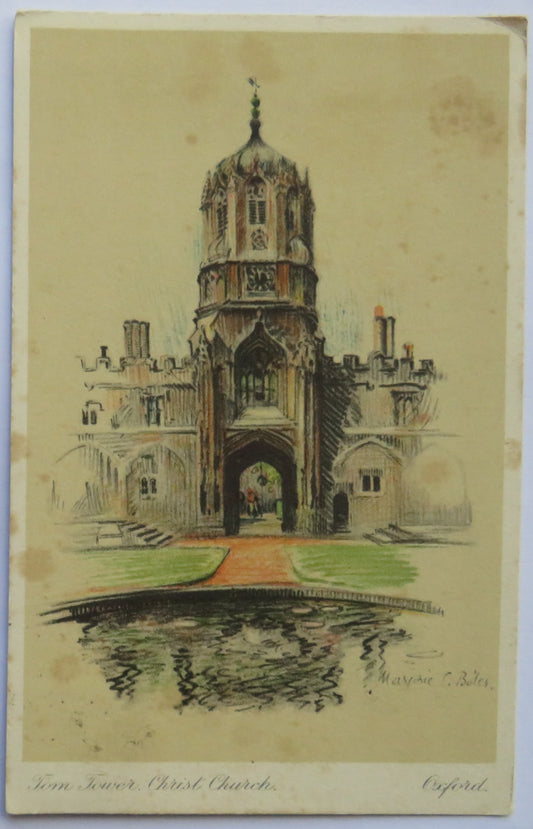Vintage Postcard of Tom Tower, Christ Church, Oxford