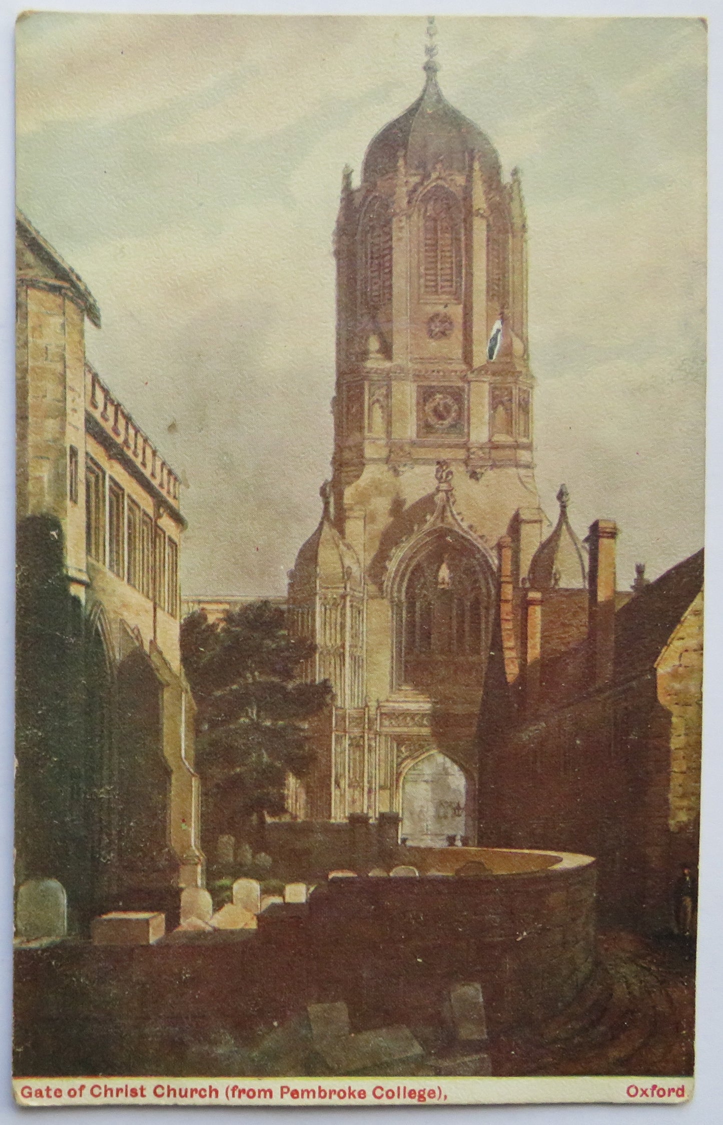 Vintage Postcard of Gate of Christ Church (from Pembroke College), Oxford