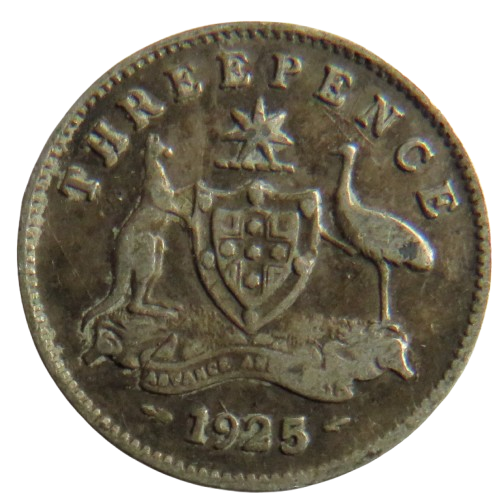 1925 King George V Australia Silver Threepence Coin