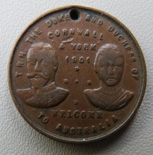 Load image into Gallery viewer, T.R.H The Duke and Duchess of Cornwall &amp; York Welcome Tot Australia 1901 Medal King Edward VII
