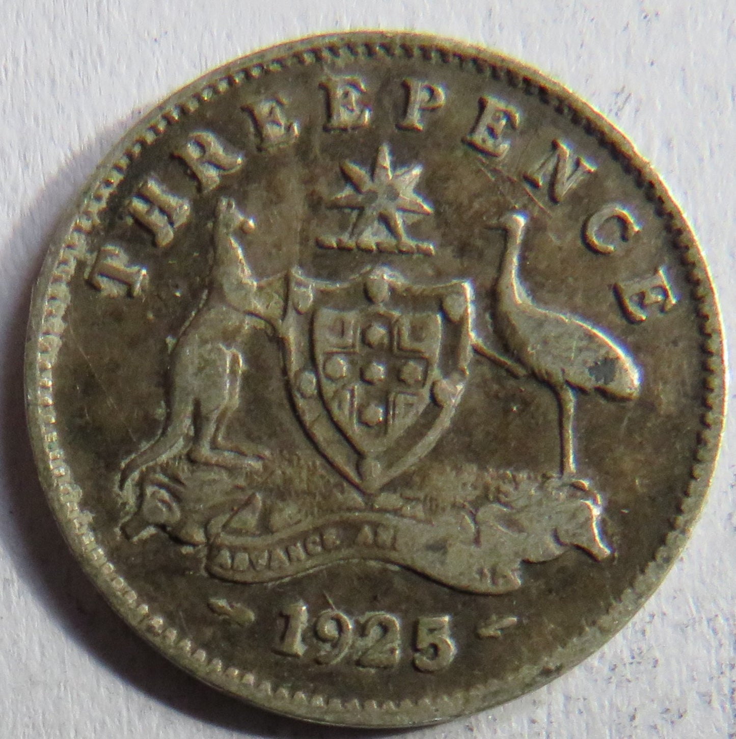 1925 King George V Australia Silver Threepence Coin