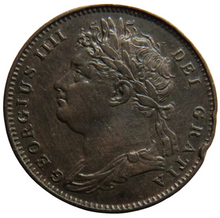 Load image into Gallery viewer, 1822 King George IV Farthing Coin Great Britain - Good Detail
