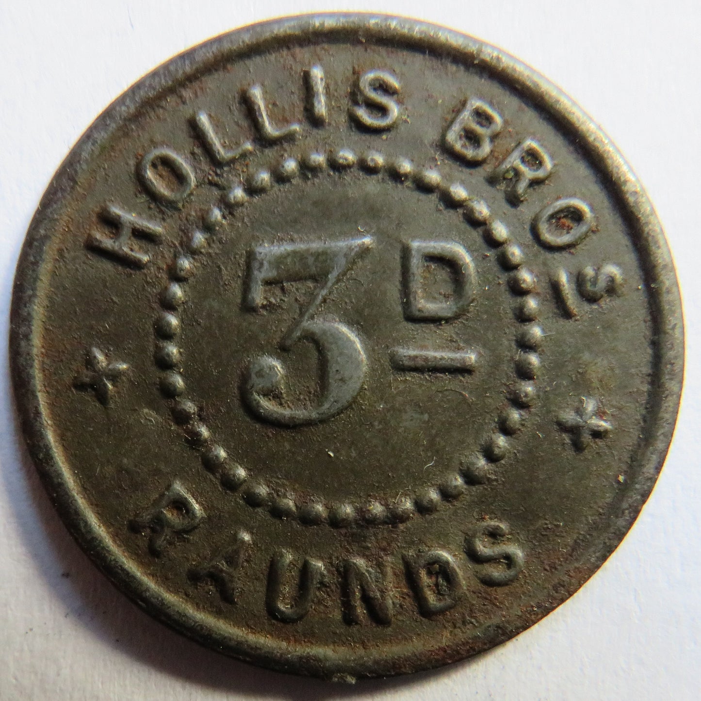 Hollis Brothers Raunds 3d Vintage Token