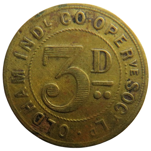 Oldham Industrial Cooperative Society 3s Token