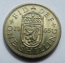 Load image into Gallery viewer, 1965 Queen Elizabeth II Shilling Coin (Scottish Reverse) High Grade
