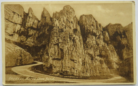 Vintage Postcard of Cheddar, Horse Shoe Bend