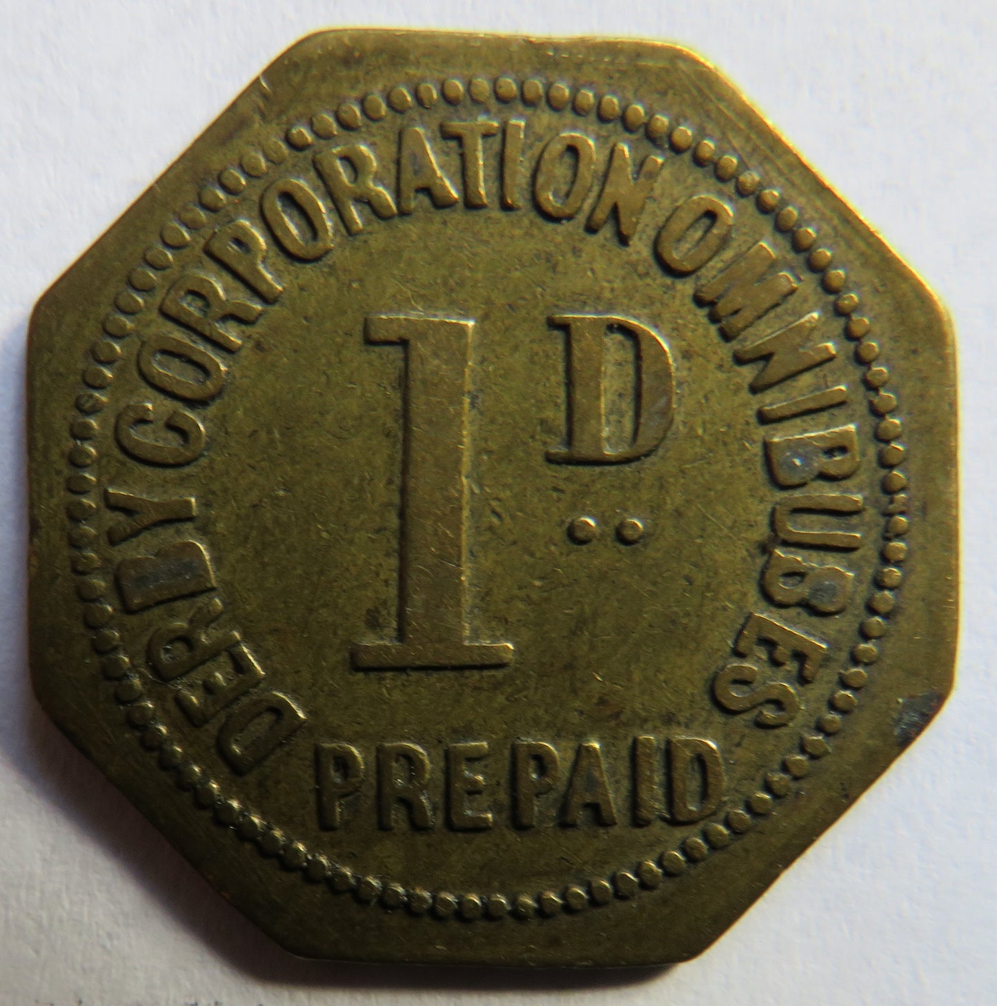 Derby Corporation Omnibuses Prepaid 1d Token