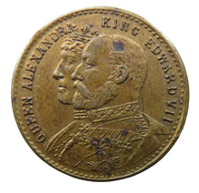 Load image into Gallery viewer, Queen Alexandra &amp; King Edward VII 1902 Coronation Badge / Token
