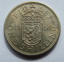 Load image into Gallery viewer, 1966 Queen Elizabeth II Shilling Coin (Scottish Reverse) Higher Grade
