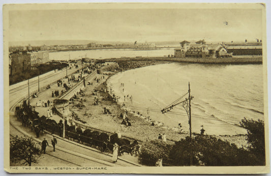 Vintage Postcard of The Two Bays, Weston-Super-Mare