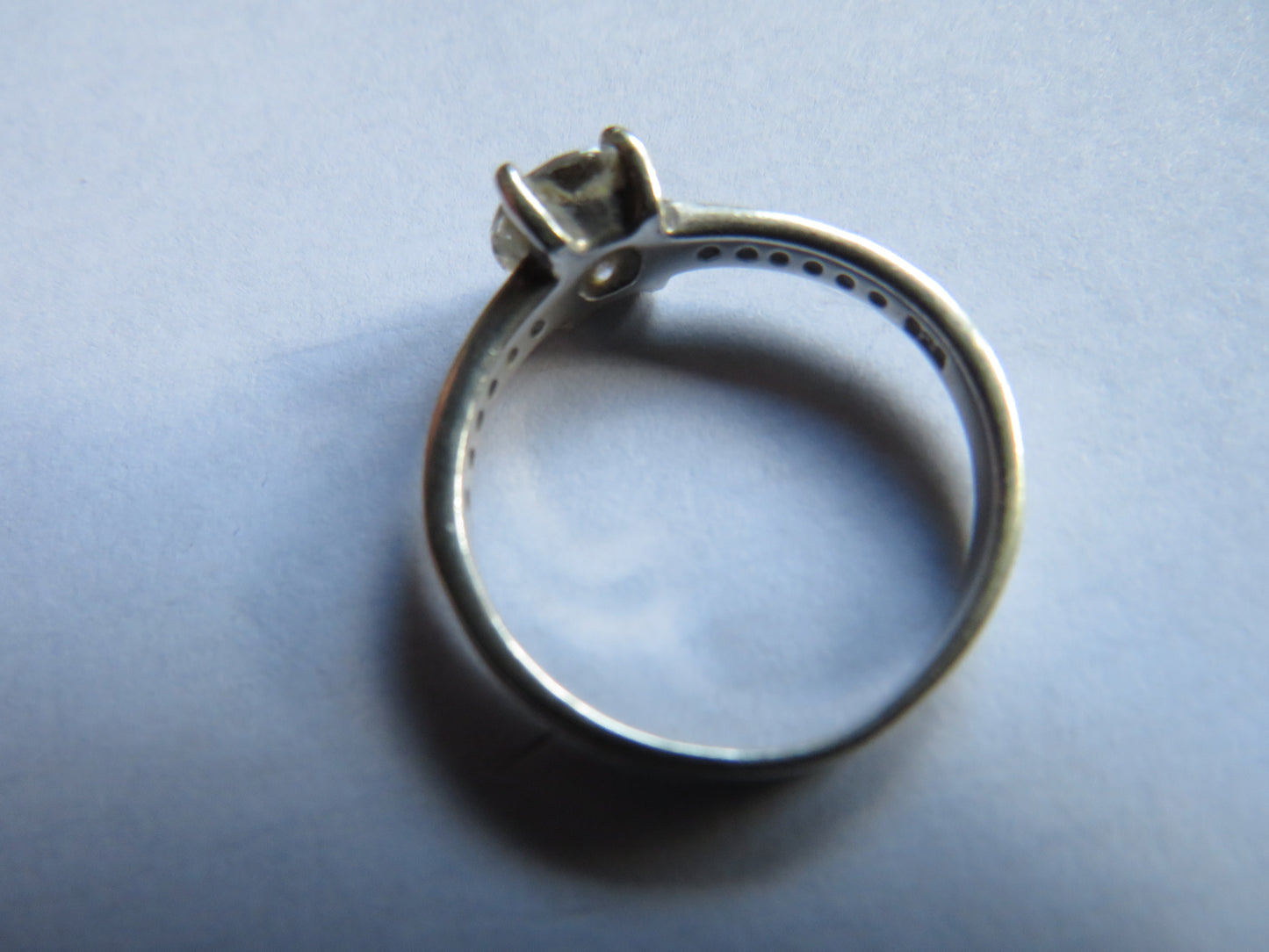 Ladies Sterling Silver & CZ Ring UK Size P