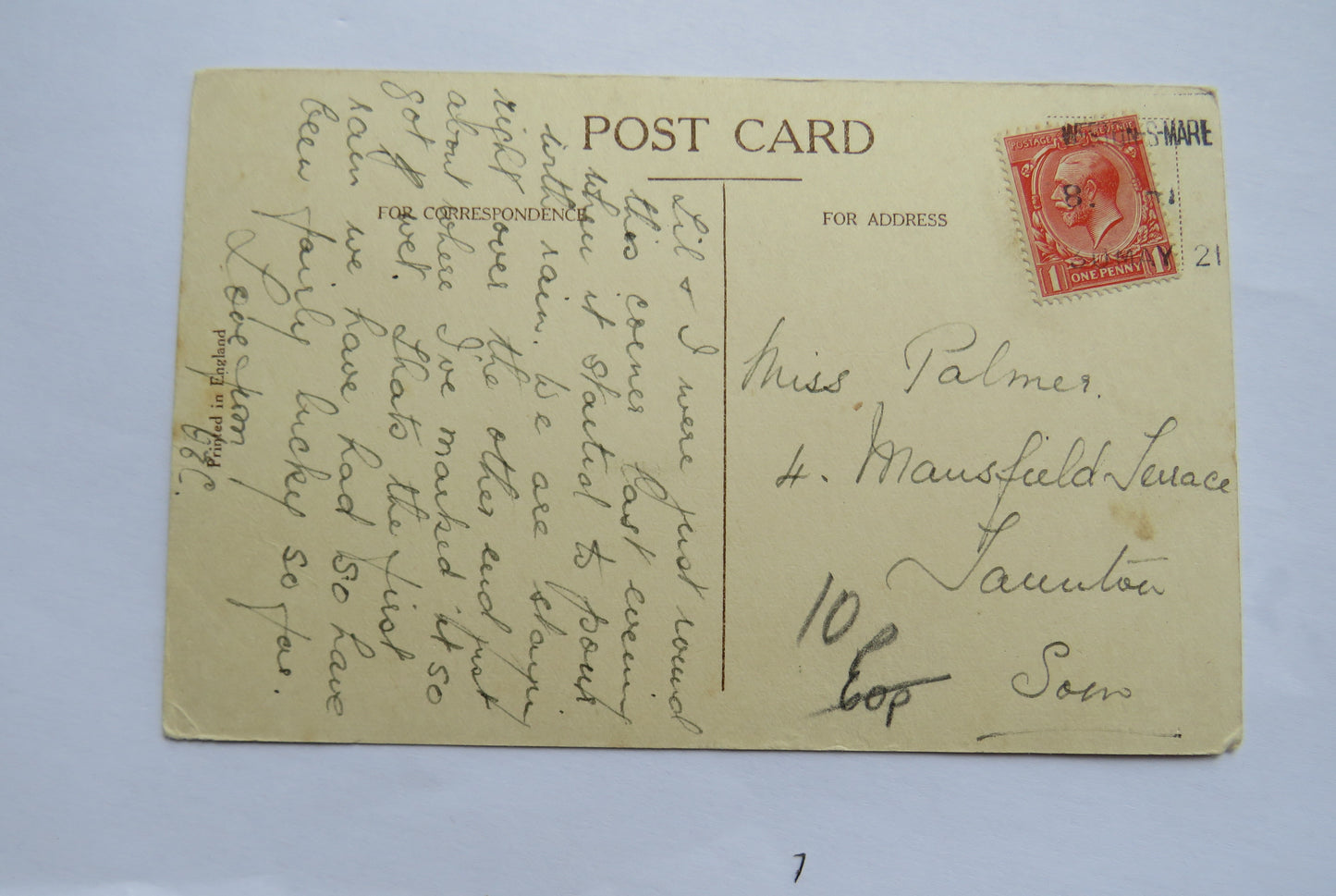 Vintage Postcard of The Two Bays, Weston-Super-Mare