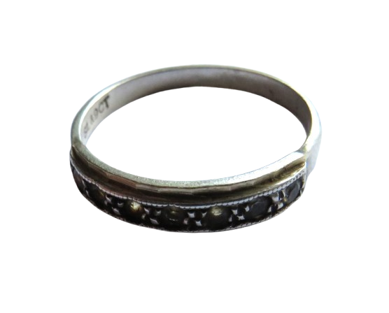 Ladies Silver & 9ct Gold Ring - UK Size - P