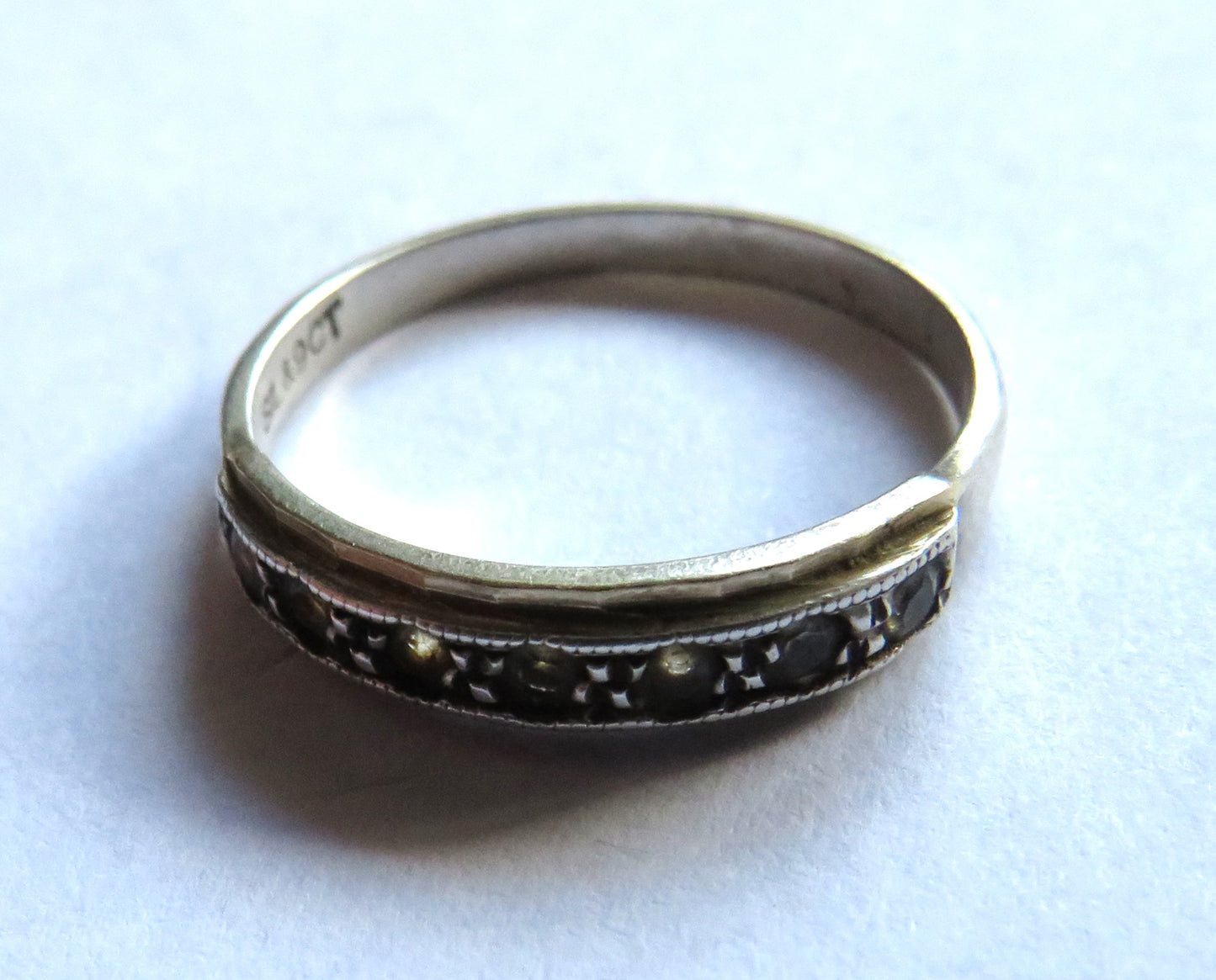 Ladies Silver & 9ct Gold Ring - UK Size - P