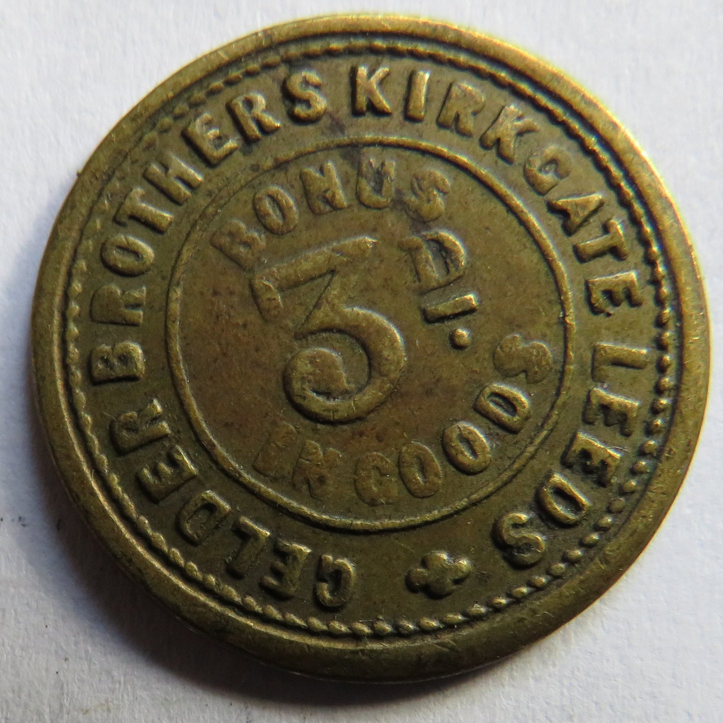Gelder Brothers Kirkgate Leeds 3d Token