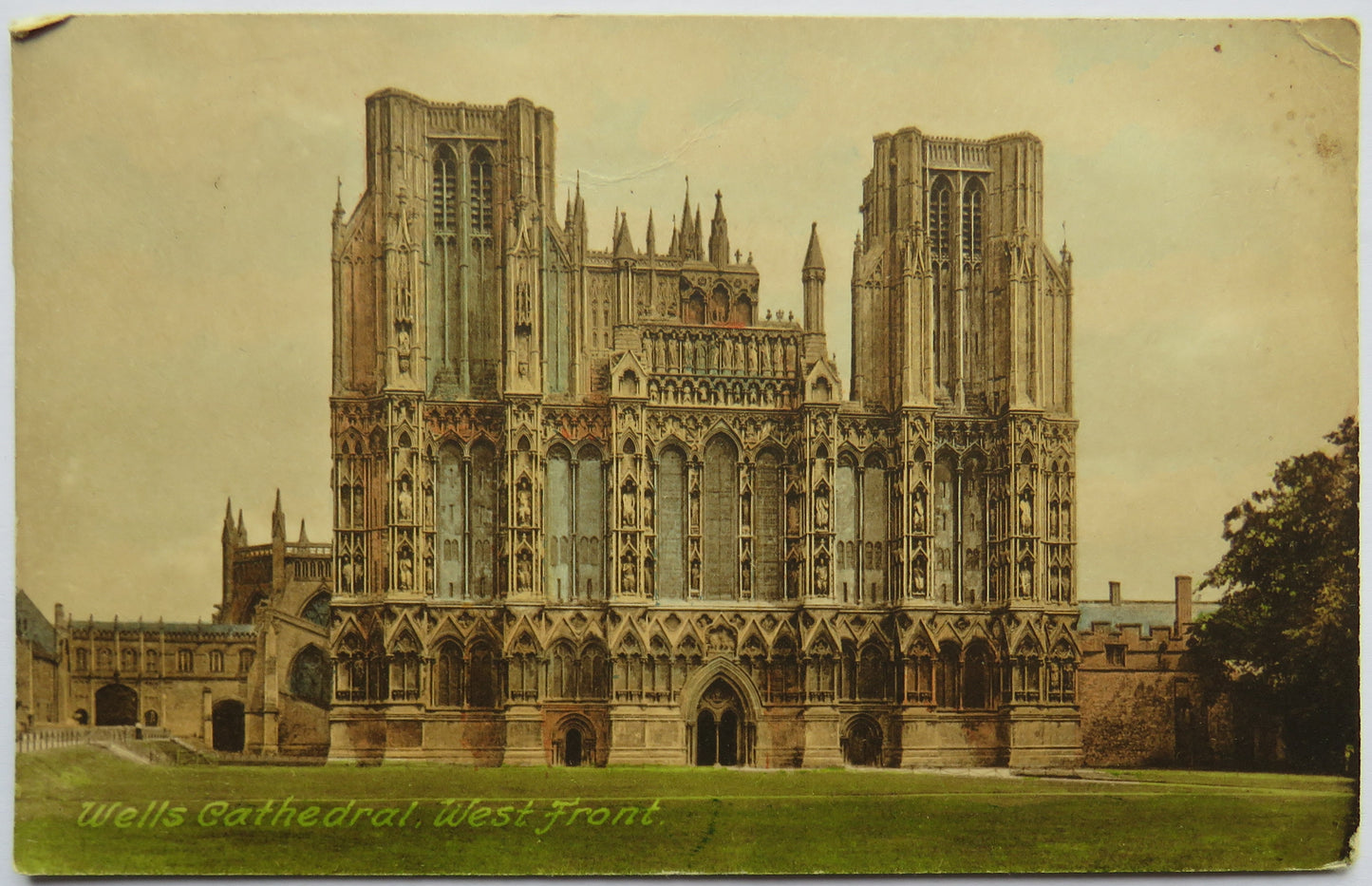 Vintage Postcard of Wells Cathedral, West Front