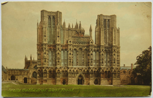 Vintage Postcard of Wells Cathedral, West Front