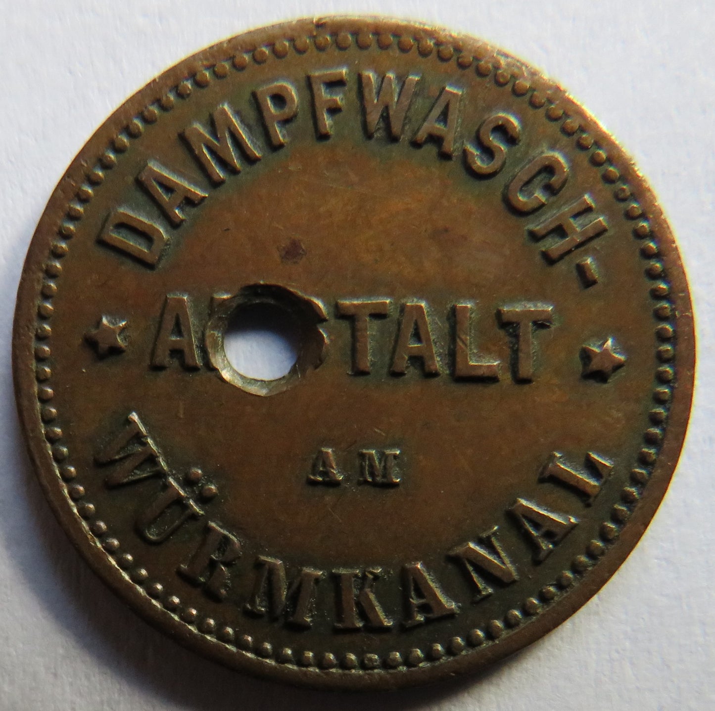 Dampfwasch Wurmkanal Vintage German Token