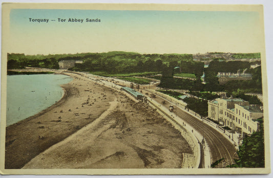 Vintage Postcard of Torquay - Tor Abbey Sands