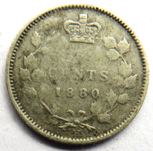 Load image into Gallery viewer, 1880-H Queen Victoria Canada Silver 5 Cents Coin
