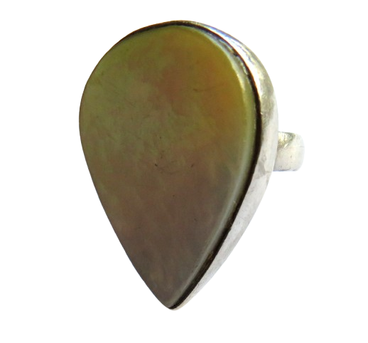 Ladies Sterling Silver & Mother of Pearl Ring UK Size - O 1/2