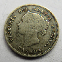 Load image into Gallery viewer, 1880-H Queen Victoria Canada Silver 5 Cents Coin
