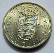 Load image into Gallery viewer, 1966 Queen Elizabeth II Shilling Coin (English Reverse) High Grade
