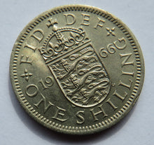 Load image into Gallery viewer, 1966 Queen Elizabeth II Shilling Coin (English Reverse) High Grade
